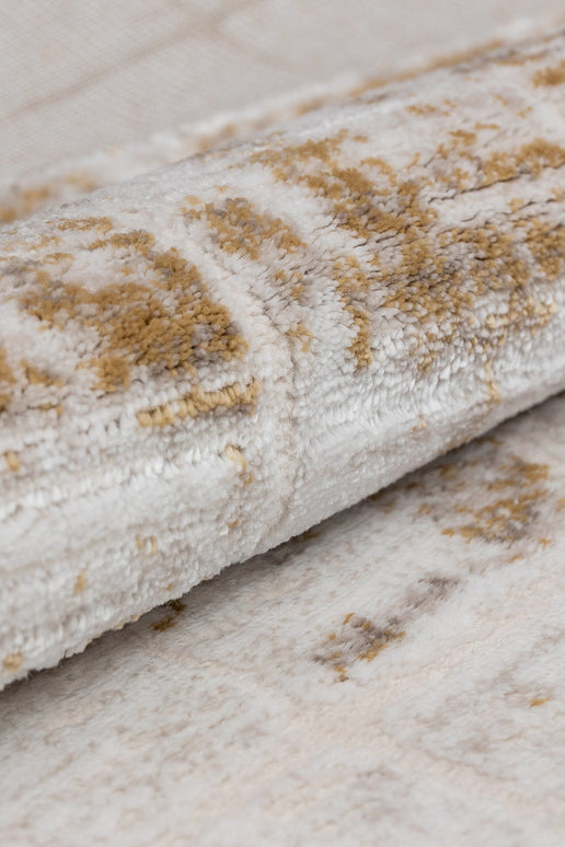 Covor Lusso Cream Gold – Design Modern cu Accente Aurii Elegante www.olivy.ro