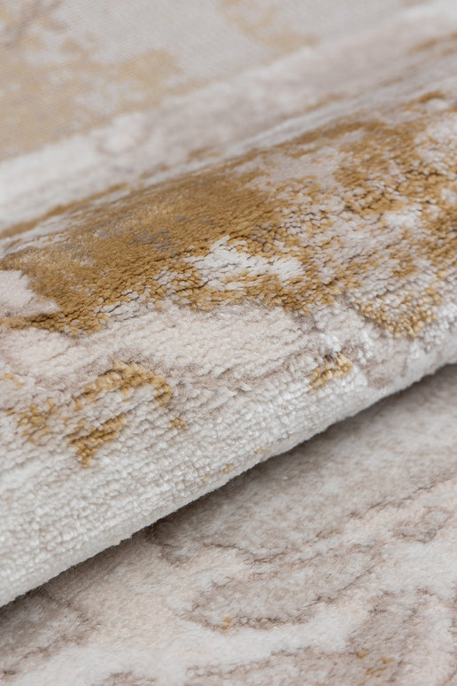 Covor Lusso Cream Gold – Eleganță în Tonuri Aurii www.olivy.ro