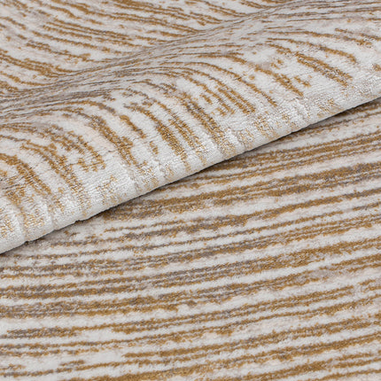 Covor Lusso Cream Gold – Model Premium cu Textură Valuri Aurii www.olivy.ro