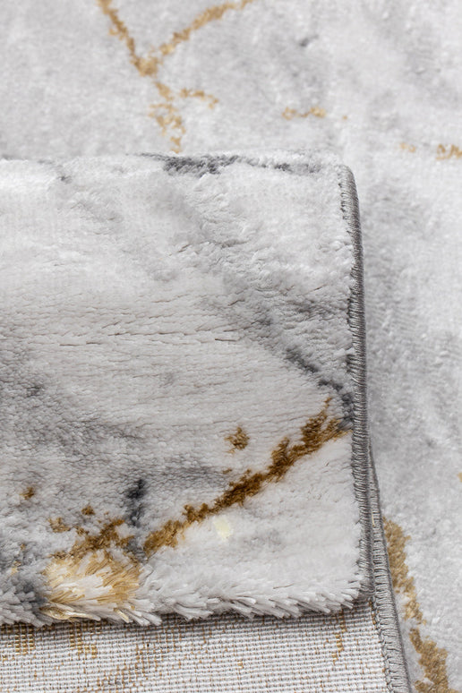 Covor San Marco Grey Antracit – Design Marmură Luxos cu Accente Aurii www.olivy.ro