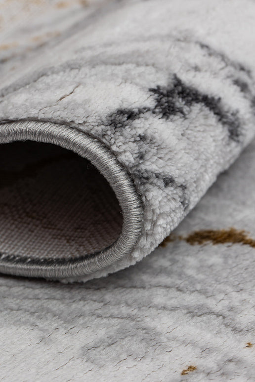 Covor San Marco Grey Antracit – Design Marmură Luxos cu Accente Aurii www.olivy.ro