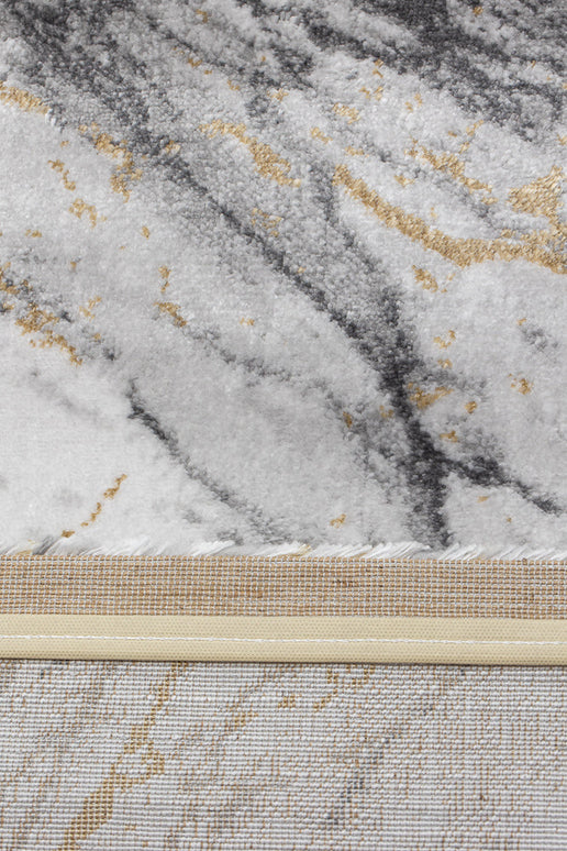 Covor San Marco Grey Antracit – Design Marmură Luxos cu Accente Aurii www.olivy.ro