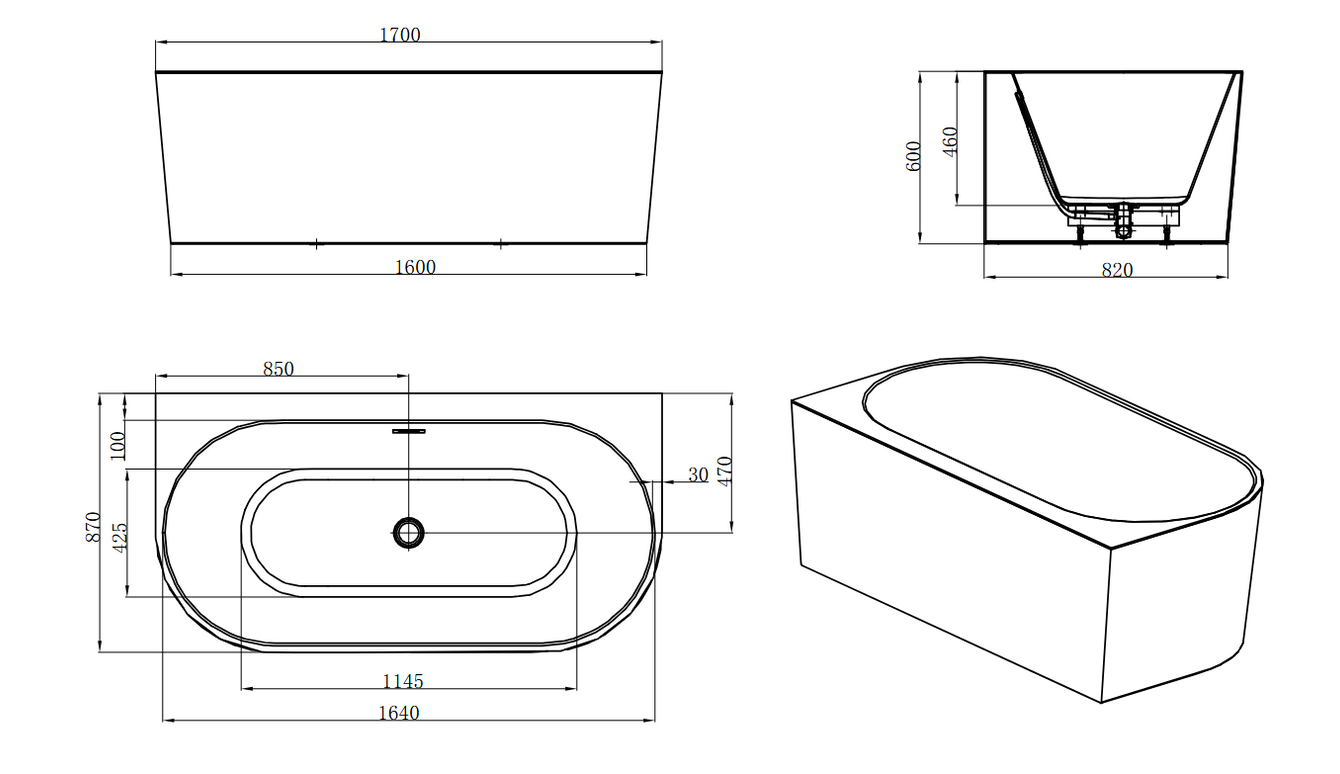 Cada din acril freestanding Rivera JL682