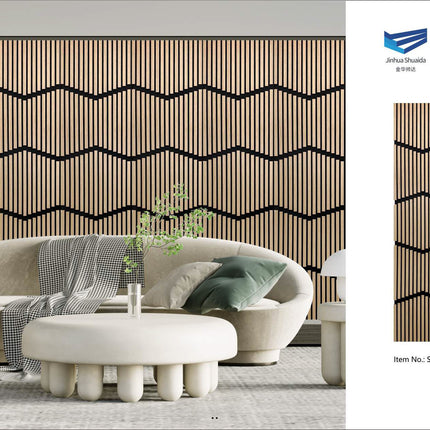 Panou riflaj MDF Black Walnut – 2700x605x18mm, design decorativ premium