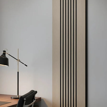 Panou riflaj decorativ Vertical Line S1DV-01 – nuc închis cu accente negre