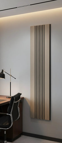 Panou riflaj decorativ Vertical Line S1DV-01 – nuc închis cu accente negre