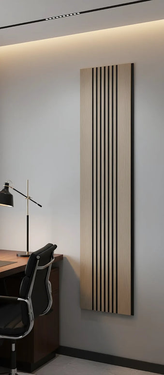 Panou riflaj decorativ Vertical Line S1DV-01 – nuc închis cu accente negre