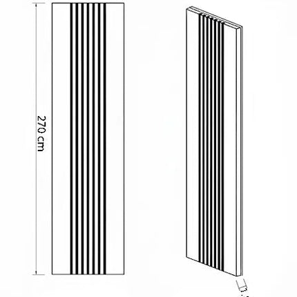 Panou riflaj decorativ Vertical Line S1DV-01 – nuc închis cu accente negre