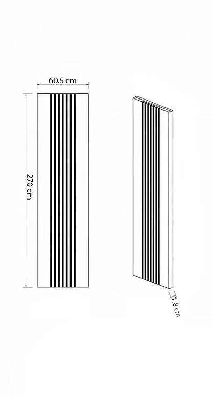 Panou riflaj decorativ Vertical Line S1DV-01 – nuc închis cu accente negre