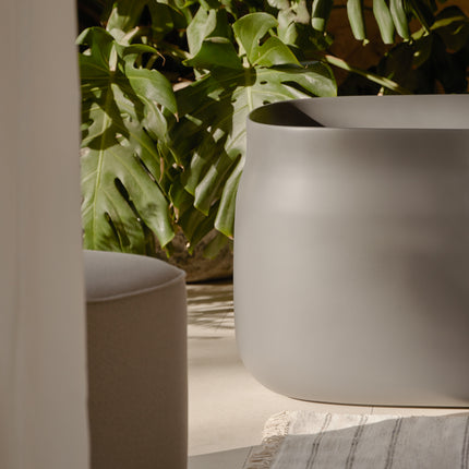 Cadă freestanding compozit Duna Ofuro gri mat, stil japonez 130 cm