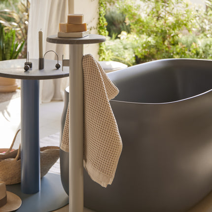 Cadă freestanding compozit Duna Ofuro gri mat, stil japonez 130 cm