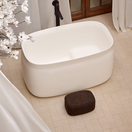 Cadă freestanding compozit Duna Ofuro alb mat, stil japonez 130 cm
