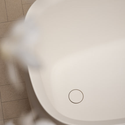 Cadă freestanding compozit Duna Ofuro alb mat, stil japonez 130 cm