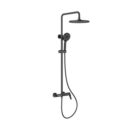 Set duș din alamă cu cioc de cadă integrat – Design premium negru mat