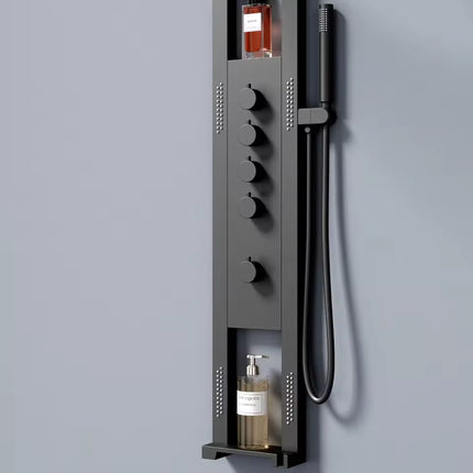 Panel de Duș Black Round LED – Design Modern cu Duș Tip Cascadă și Funcții Premium