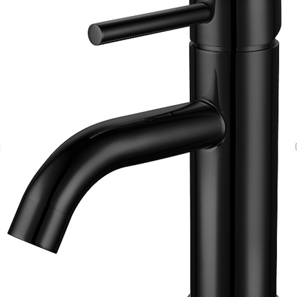 Baterie lavoar modernă – inox premium, cartuș ceramic, finisaj negru mat