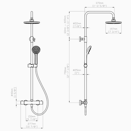 Set duș termostatic Thermostatic Lux Chrome – confort și design premium