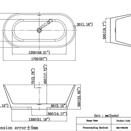 Cada din acril freestanding Hera JL6945