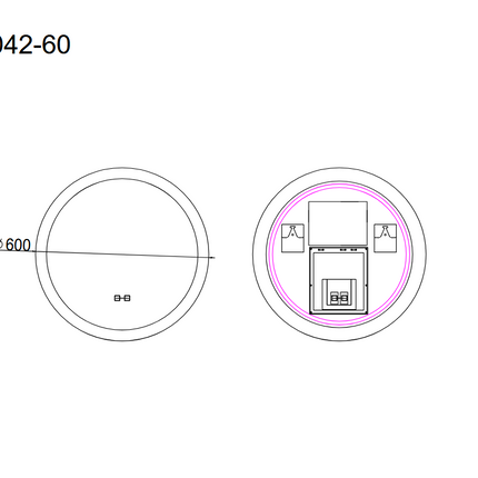 Oglindă baie LED ⌀60 cm/ ⌀80 cm rotundă cu ramă acrilică, 3 nuanțe de lumină, anti-aburire și touch control J-2042