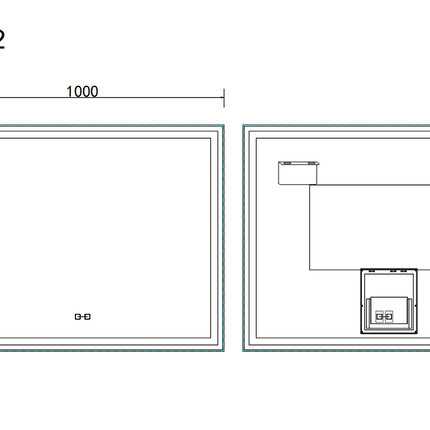 Oglindă baie LED 100x80 cm dreptunghiulară, anti-aburire și touch control J-142
