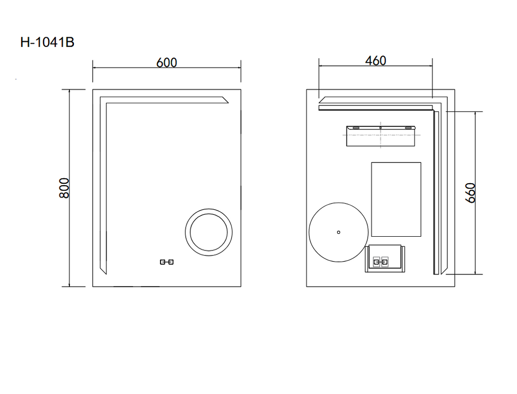 Oglindă baie LED 60x80 cm dreptunghiulară cu lupă cosmetică, 3 nuanțe de lumină, anti-aburire și touch control J-1041B