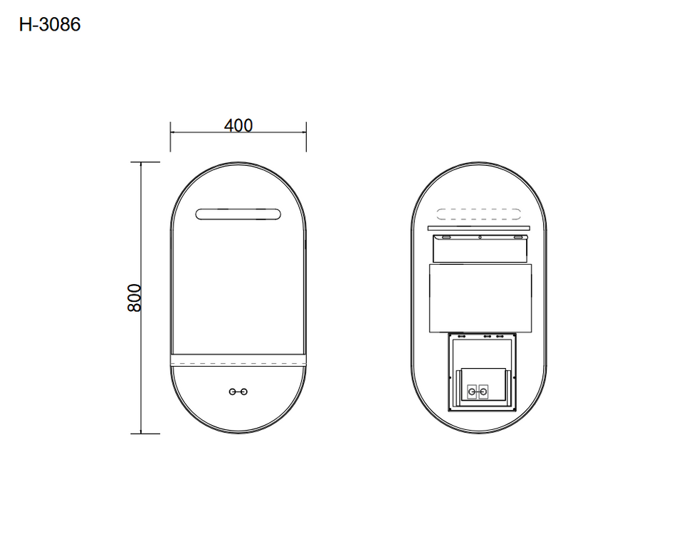 Oglindă baie LED 80x40 cm ovală, 3 nuanțe de lumină, anti-aburire și touch control J-3086