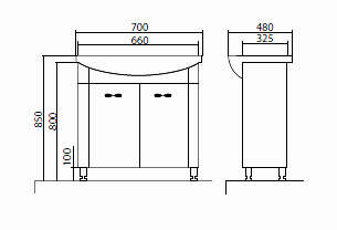 Mobilier de baie pe pardoseală Anita, Alb