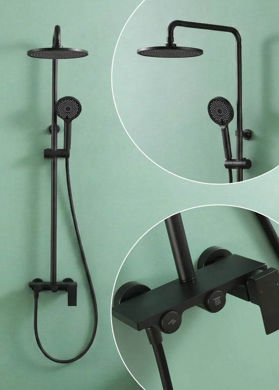 Coloană de duș 2 funcții – Triton – Negru mat