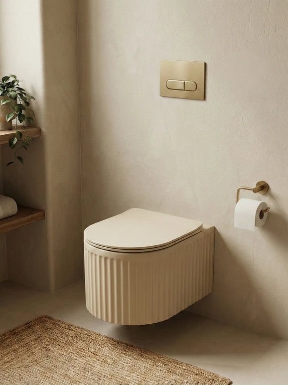 Vas WC Suspendat Rimless – Bej Mat Striat