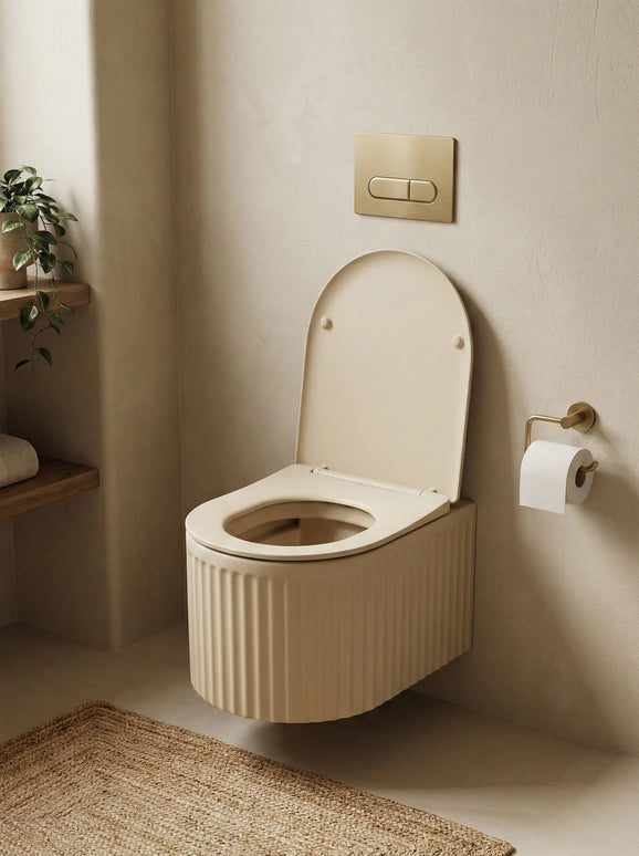 Vas WC Suspendat Rimless – Bej Mat Striat