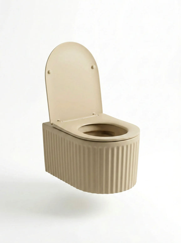 Vas WC Suspendat Rimless – Bej Mat Striat