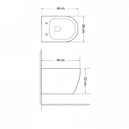 Vas WC Suspendat Rimless - White Glossy