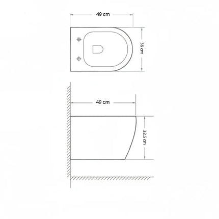 Vas WC Suspendat Rimless cu Funcție de Bideu White Glossy