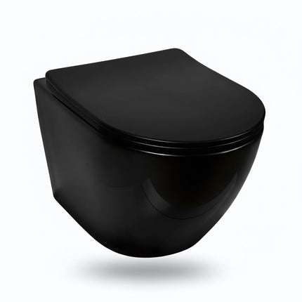 Vas WC Suspendat Rimless-Black Glossy