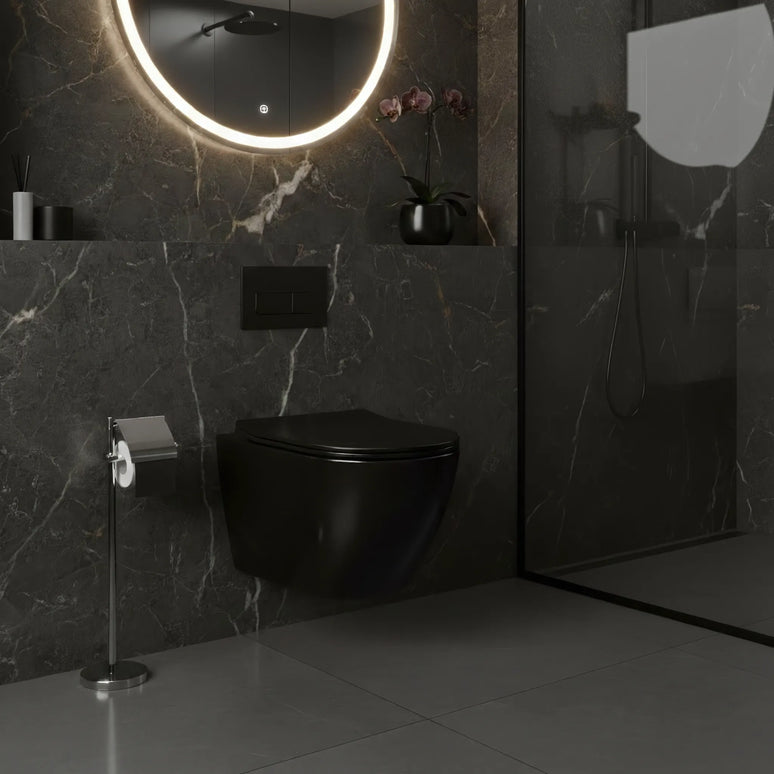 Vas WC Suspendat Rimless-Black Glossy