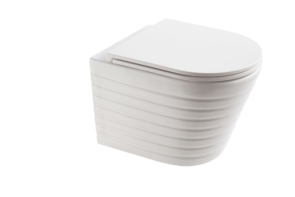 Vas WC Suspendat Rimless – Alb Lucios Striat