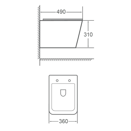 Vas Wc Suspendat Prisma - Black Mat, Rimless