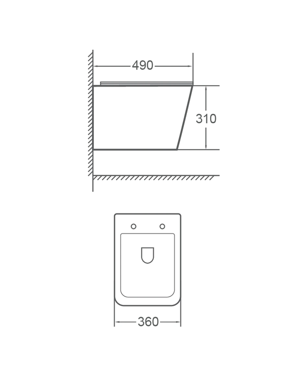 Vas Wc Suspendat Prisma - Black Mat, Rimless