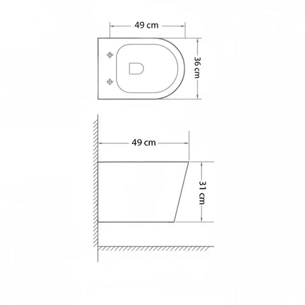 Vas Wc suspendat Prisma - Black Mat, Rimless