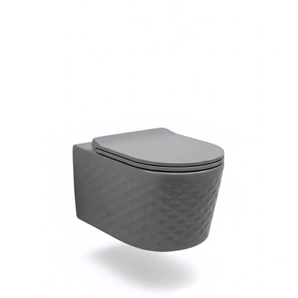 Vas WC Premium, Rimless - Grey Matt 3D