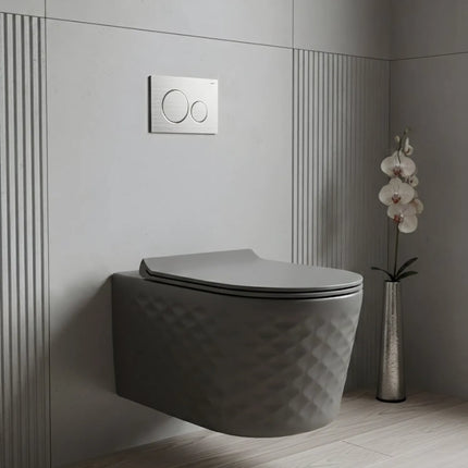 Vas WC Premium, Rimless - Grey Matt 3D