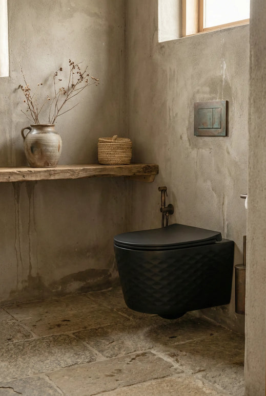 Vas WC Suspendat Rimless – Negru Mat Diamond