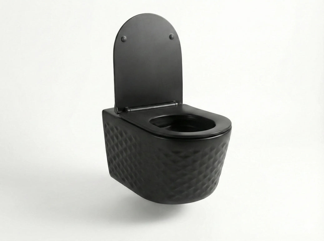 Vas WC Suspendat Rimless – Negru Mat Diamond