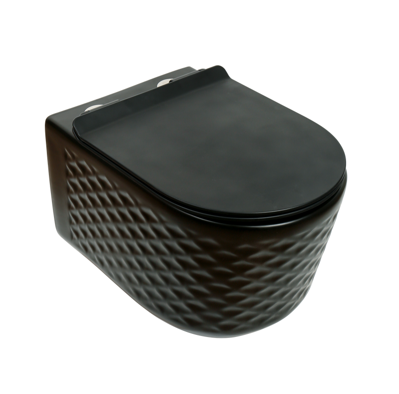 Vas WC Suspendat Rimless – Negru Mat Diamond