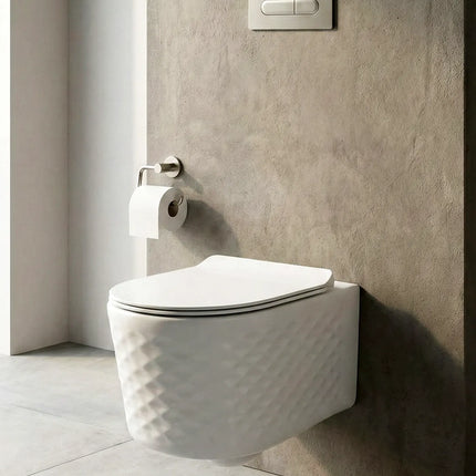 Vas WC Modern Rimless  –  Alb Lucios Diamond 3D