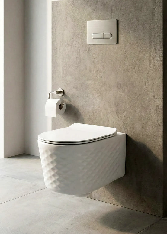 Vas WC Modern Rimless  –  Alb Lucios Diamond 3D