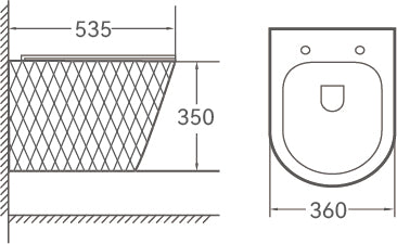 Vas WC Modern Rimless  –  Alb Lucios Diamond 3D