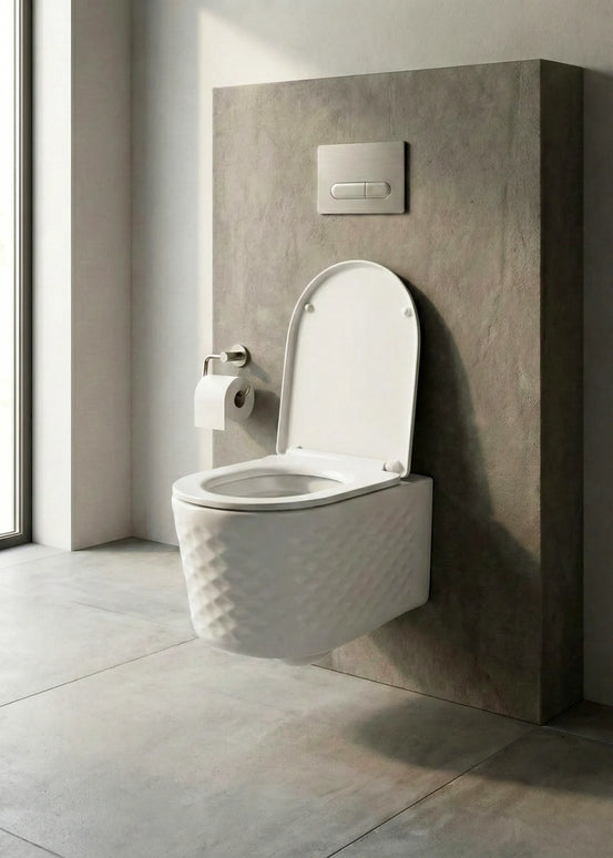 Vas WC Modern Rimless  –  Alb Lucios Diamond 3D