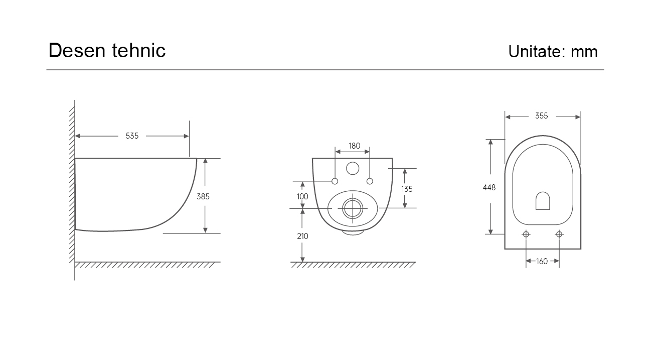 Vas WC Suspendat Rimless W08-S – Alb Lucios