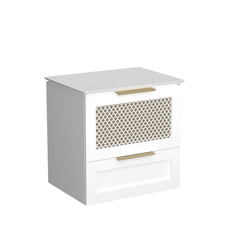 Mobilier de baie suspendat cu blat, Chic, White Satin